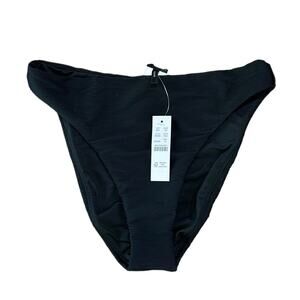 J.Crew Black Ribbed High Rise Bikini Bottom women’s XS